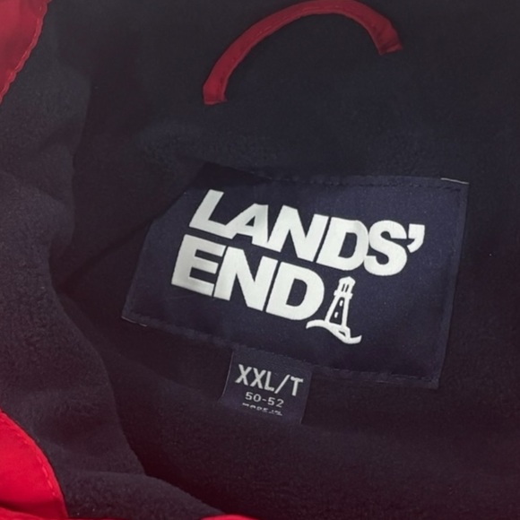 Lands' End Flee e Lined Men's Vibrant Red Windbreaker - Picture 7 of 9